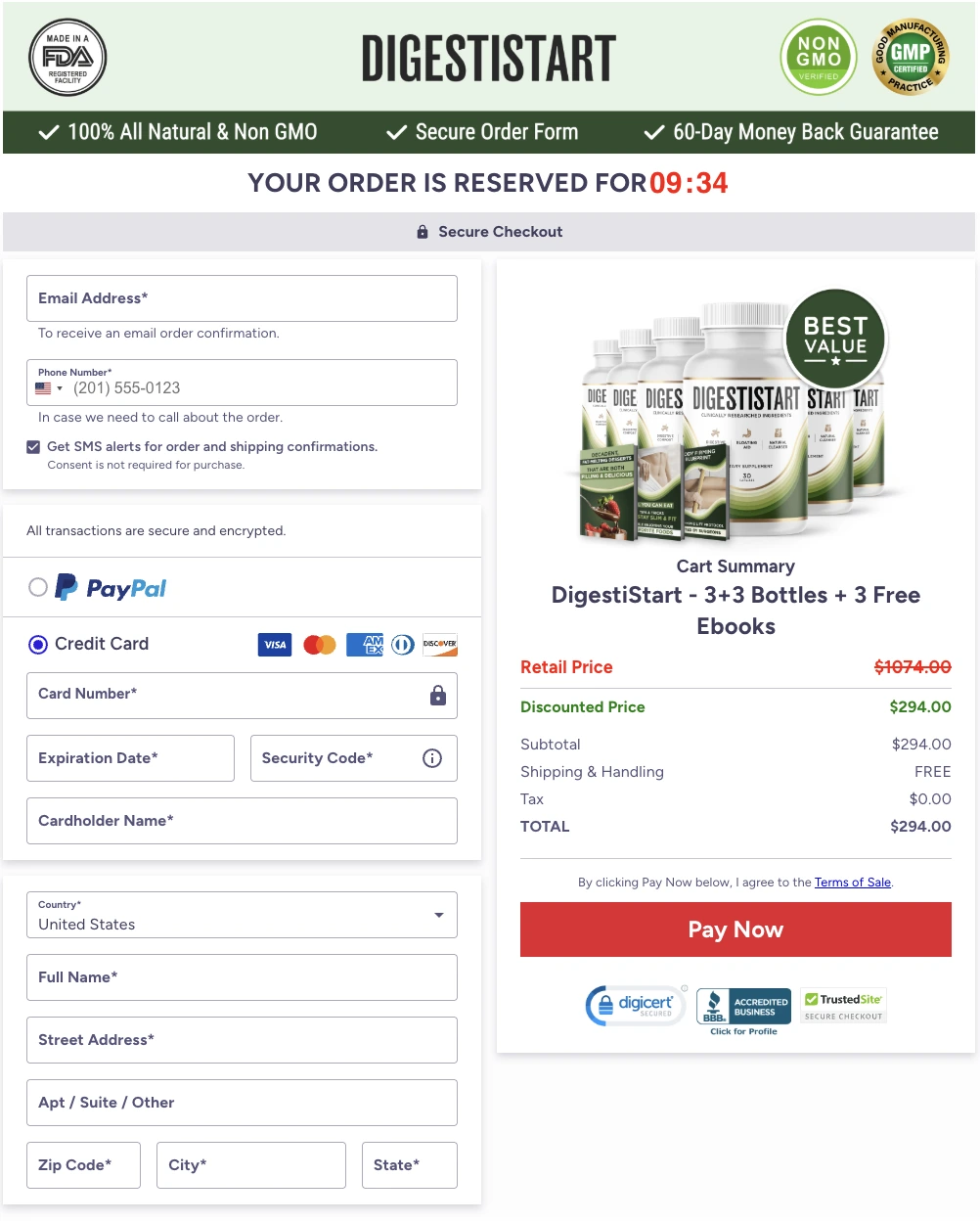 Digestistart Checkout